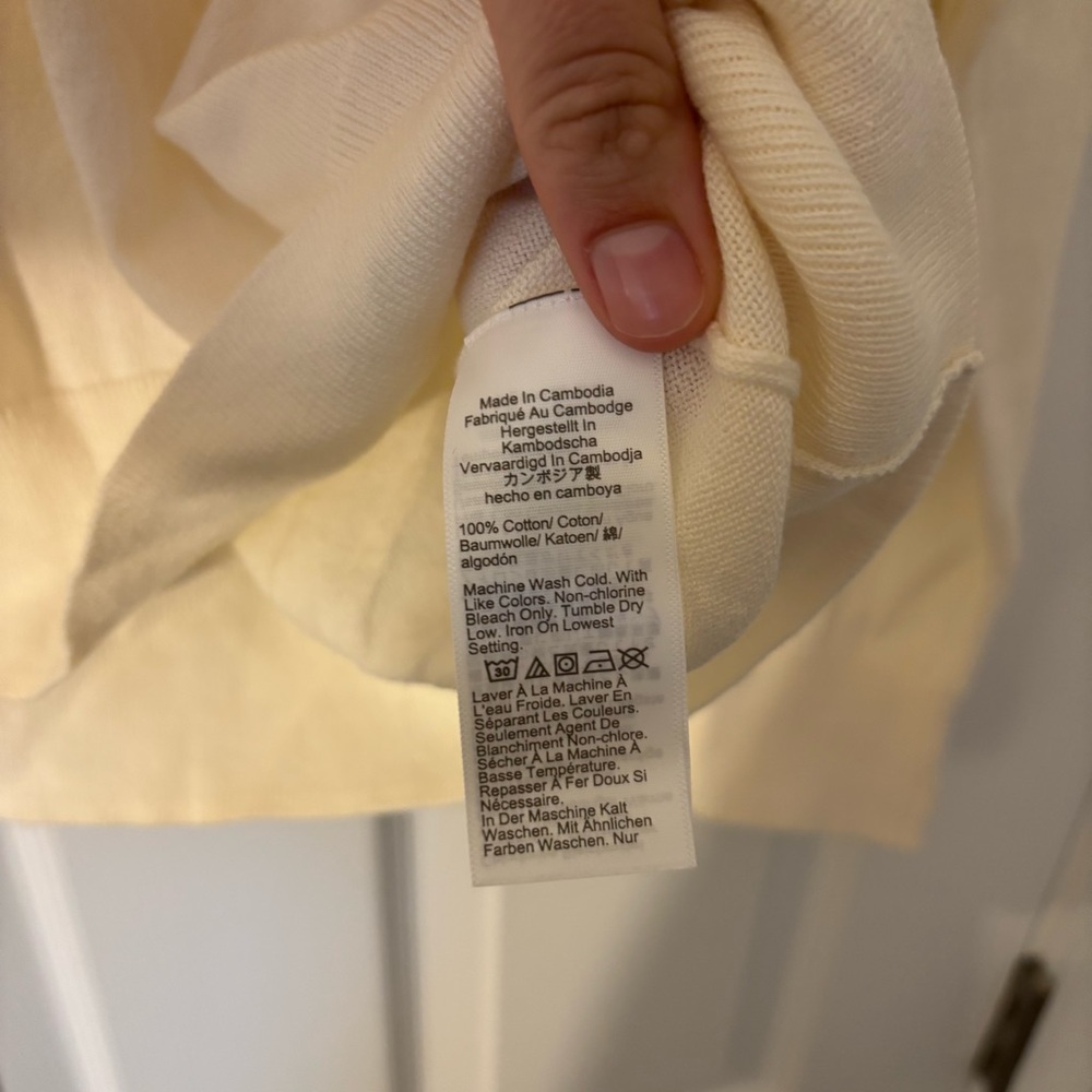 J. Crew Cotton Sweater Polo Cream White Neutral Preppy Classic BY045 M Career - Picture 8 of 10